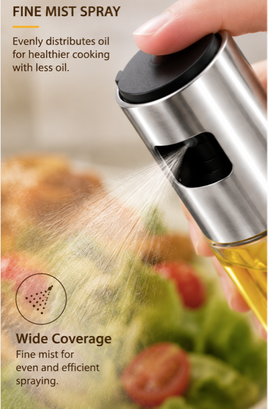 Oil Sprayer Dispenser Bottle for Cooking – Fine Mist Spray for Healthy Cooking