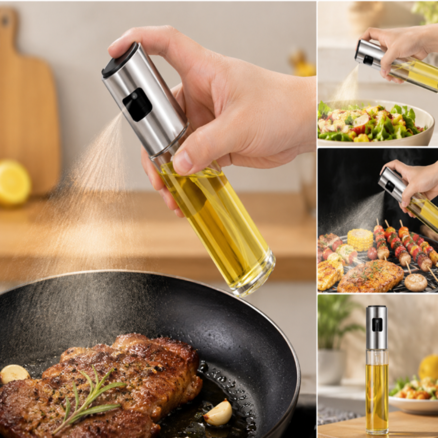 Oil Sprayer Dispenser Bottle for Cooking – Fine Mist Spray for Healthy Cooking
