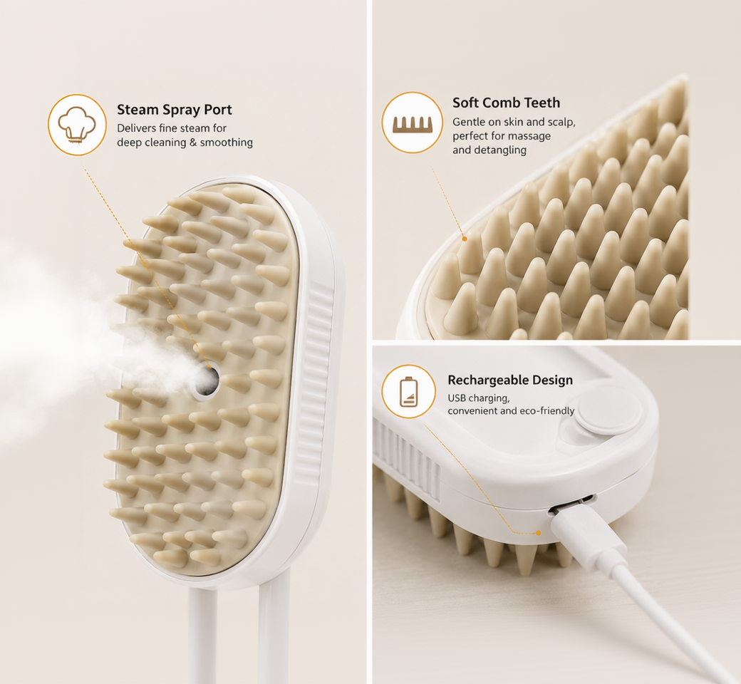 Electric Steam Massage Brush for Pets
