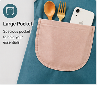 Kitchen Apron with Front Pocket – Stylish & Practical for Everyday Use.