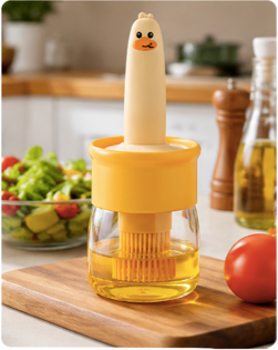 2-in-1 Oil Dispenser Bottle with Silicone Basting Brush